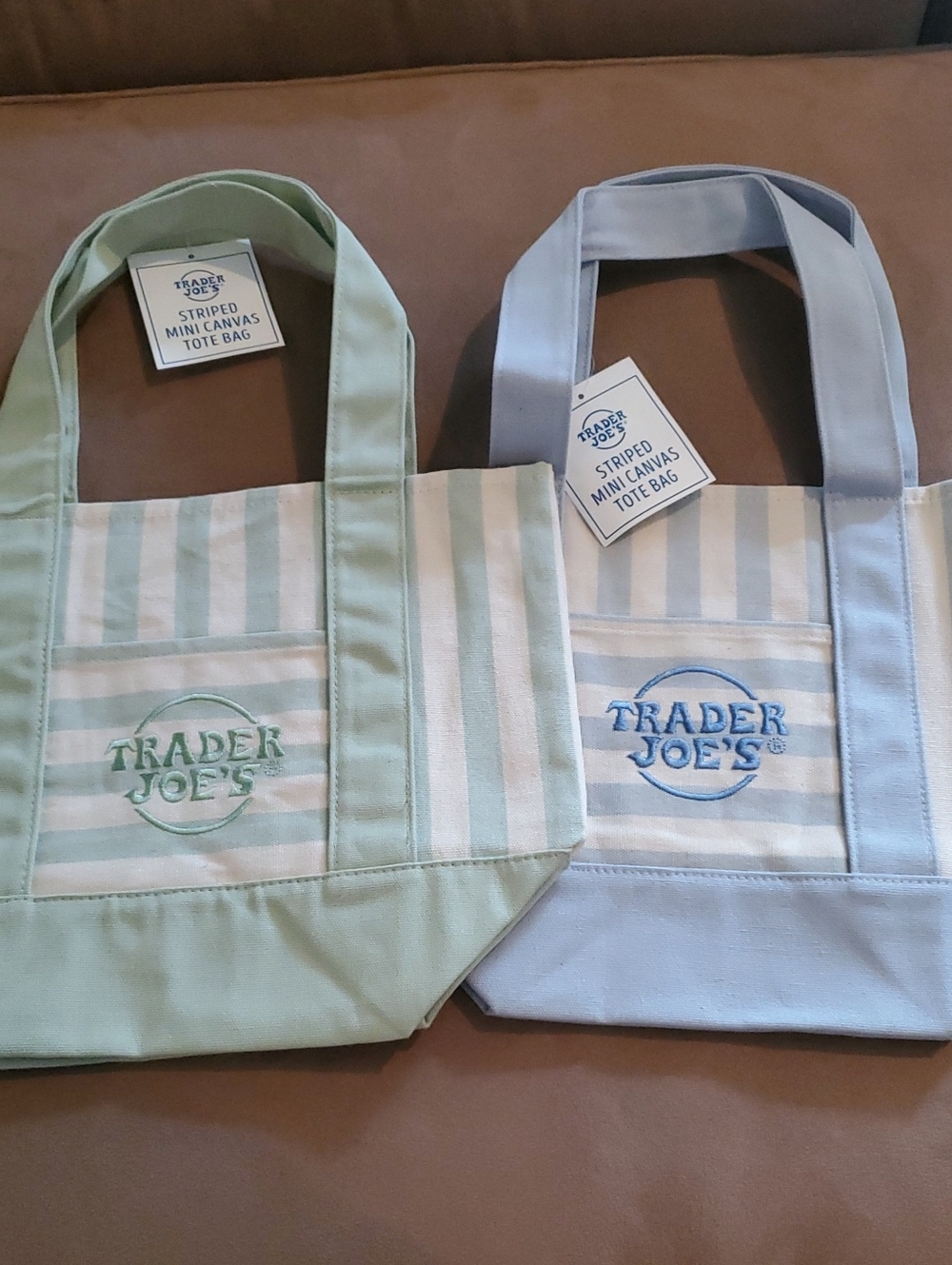 Trader Joe's Striped Mini Canvas Tote Bags